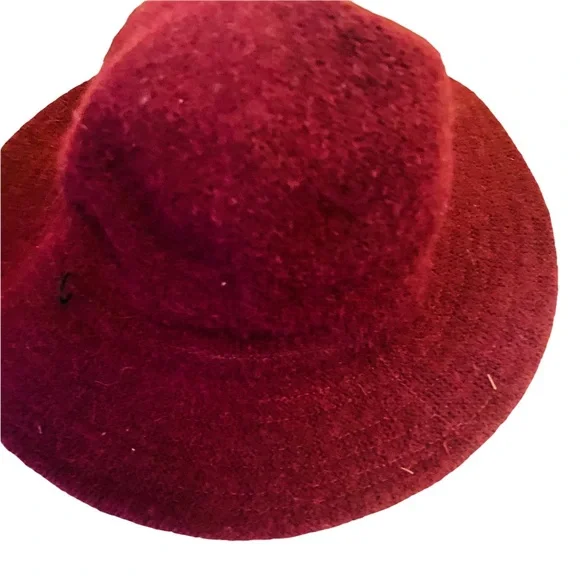 Dark Red 100% Wool Hat - Picture 2 of 4